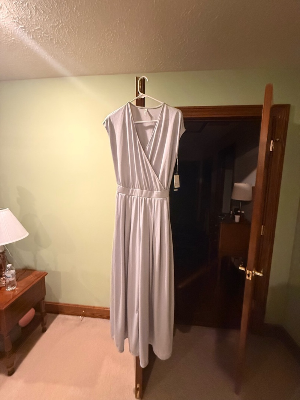 HALARA Light Gray Wrap-Style Sleeveless jumpsuit